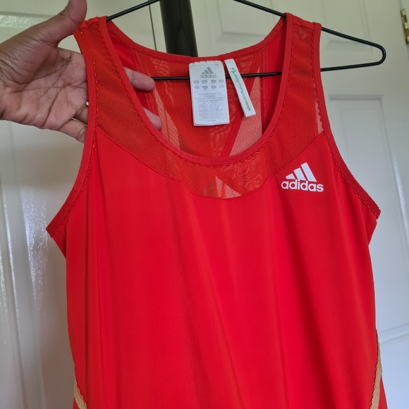 ADIDAS Climacool Dress 12 Orange Stretchable Bodycon Soccer Sports Midi Dress - Picture 10 of 10